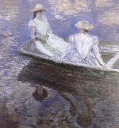 Claude Monet Young Girls in a boat oil painting reproduction